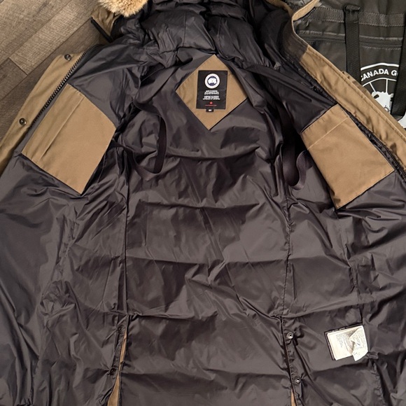 Canada Goose Tan Puffer Coat with Fur Hood - Picture 4 of 8